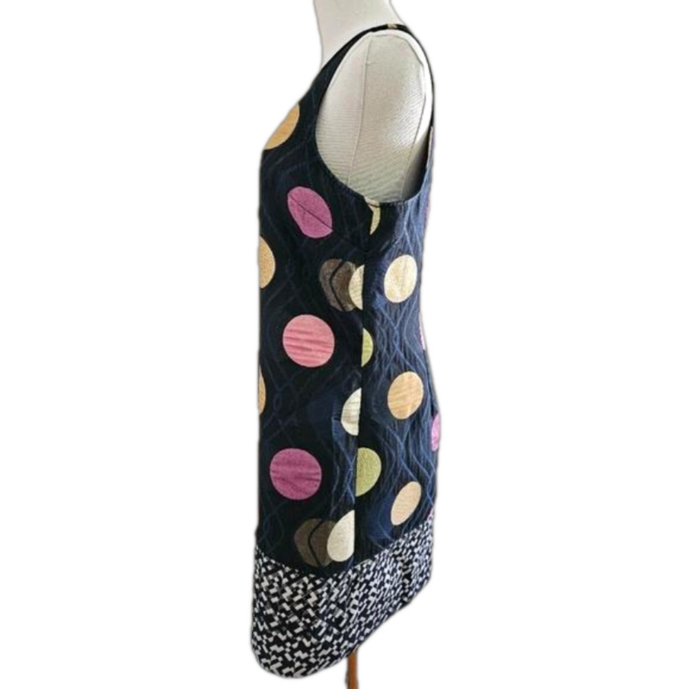 Anthropologie Maeve Polkadot Shift Patterned Zip-up Dress-Size Small - Picture 5 of 8